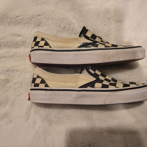 Vans Black and White Checkerboard Slip Ons - Picture 5 of 6